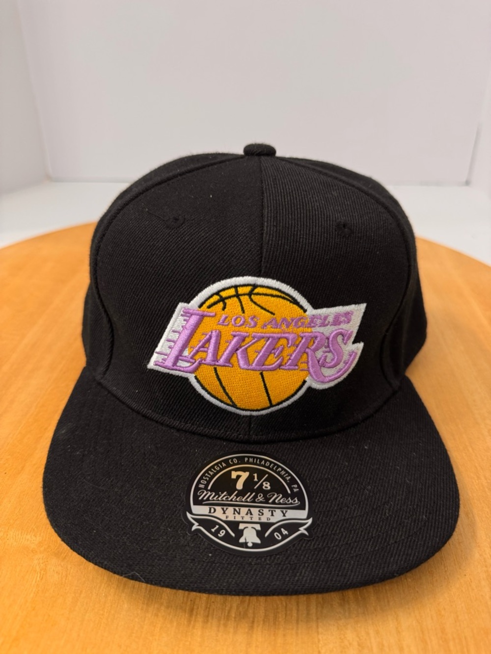 Mitchell & Ness Black Fitted Hat with Green Undervisor